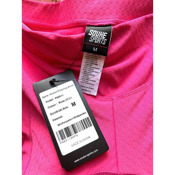 NWT Fushia Pink Souke Bike Shorts-Padded Bottom/Size Medium - Picture 3 of 4